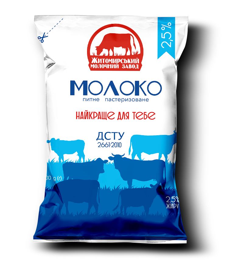Молоко ЖМЗ 2,5% 900г — Житомирський молочний завод
